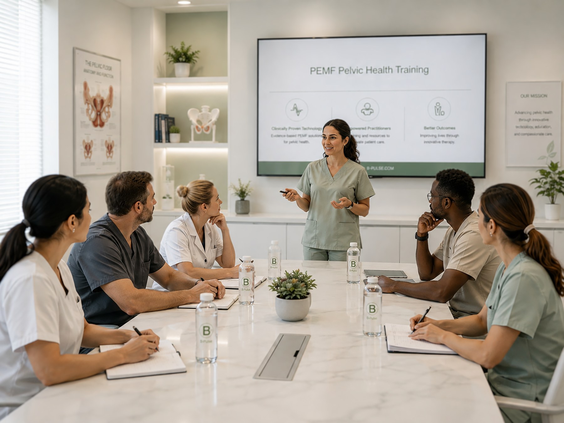 Session de formation clinique B-Pulse auprès d'une équipe de professionnels