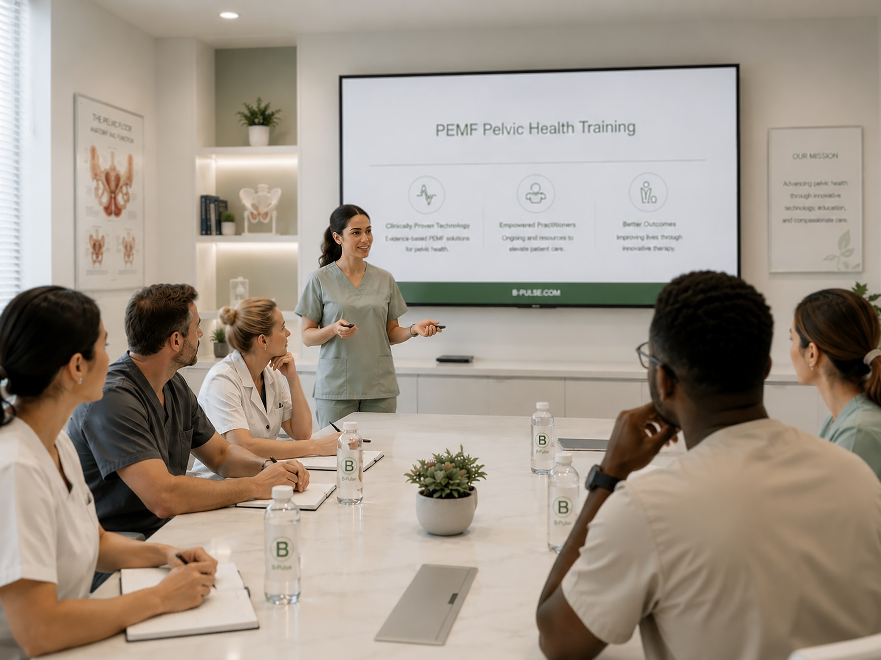 Session de formation B-Pulse : présentation de la technologie PEMF à une équipe de professionnels